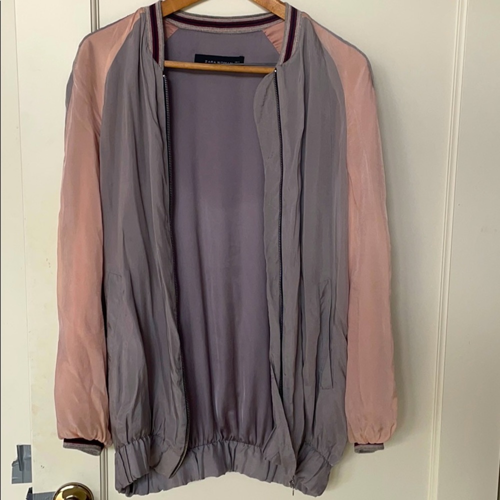 Zara oversized light bomber jacket
